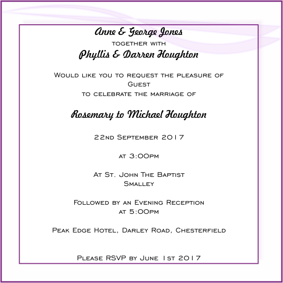 Wording for Both parents inviting guests to their children's wedding