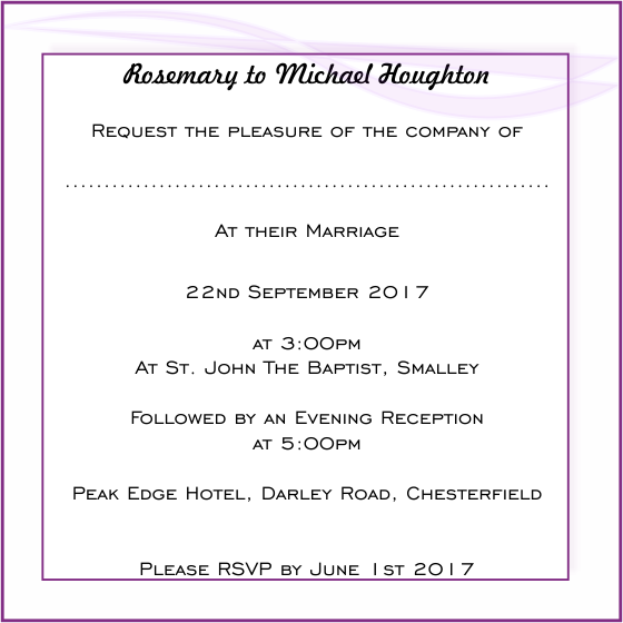 Formal wording for wedding invitation from both parents