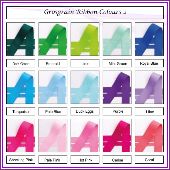 Grosgrain ribbon colours option 2