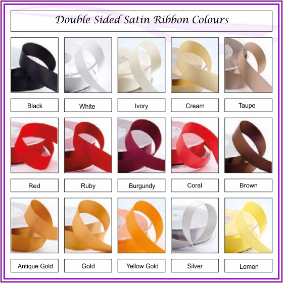 Double sided satin ribbon colours option 1