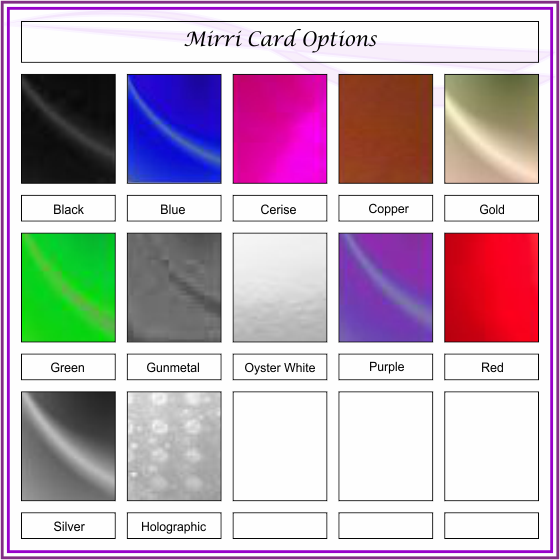 Mirri Cardstock Range of colours